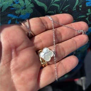 Elegant Sterling Silver and White Pendant Necklace